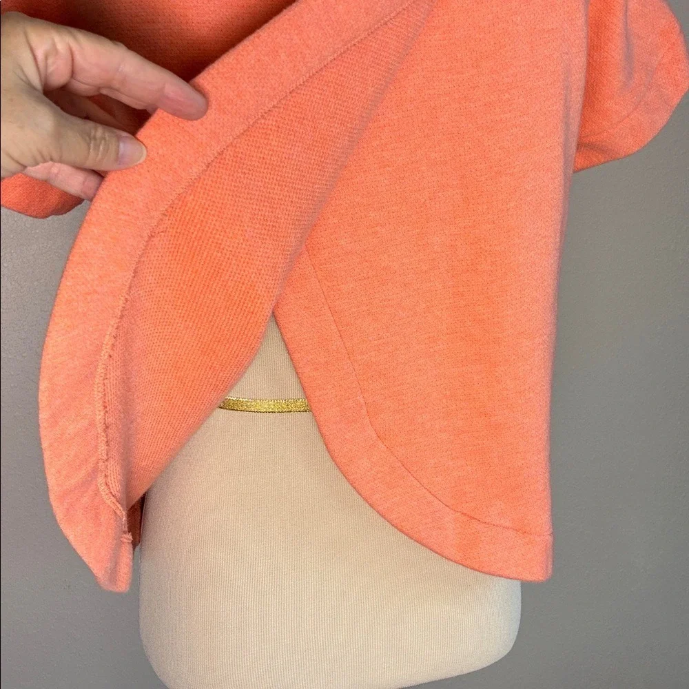 KATE SPADE‎ SATURDAY Women Small Peach Knit Cropped Top Draped Back Short Sleeve